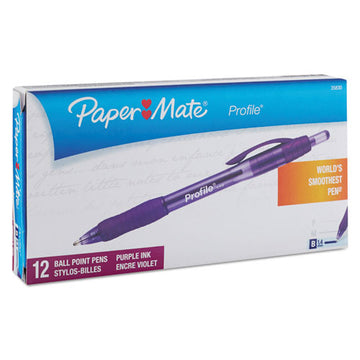 Paper Mate® Profile Ballpoint Pen, Retractable, Bold 1.4 Mm, Purple Ink, Purple Barrel, Dozen freeshipping - TVN Wholesale